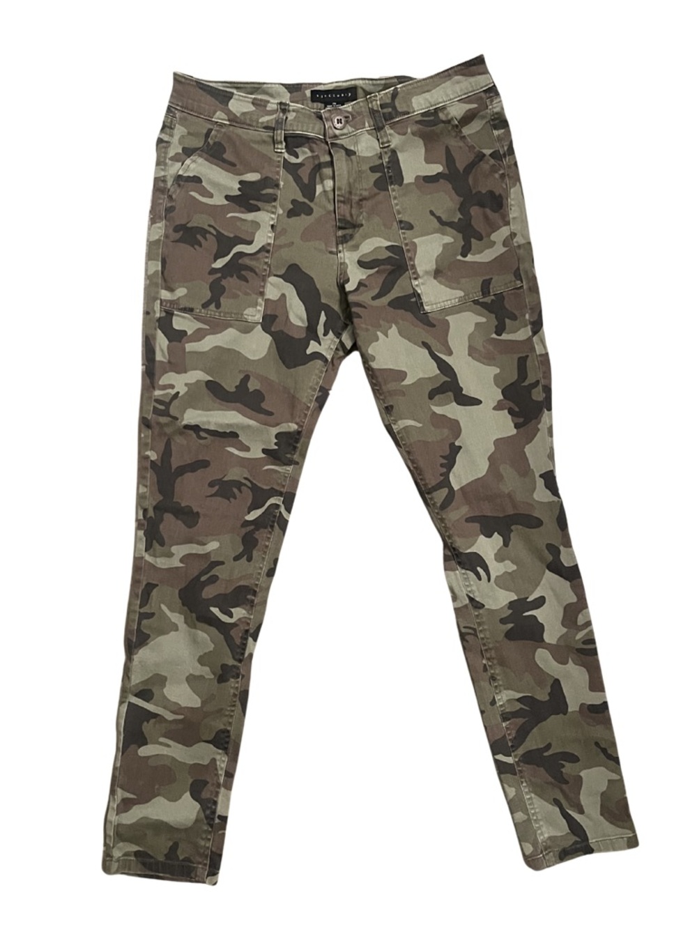 Sanctuary Camo Cargo Skinny Pants - Green/Brown | Size 29